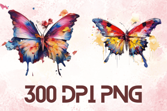 Butterflies: Pretty Colorful Clipart 04