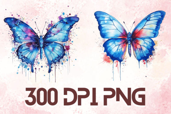 Butterflies: Pretty Colorful Clipart 05