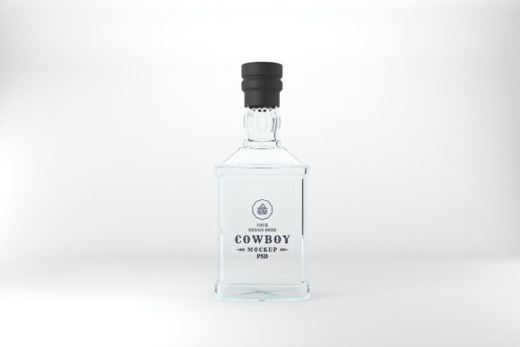 Cowboy Bottle Mockup: Realistic 3D Design Presentation