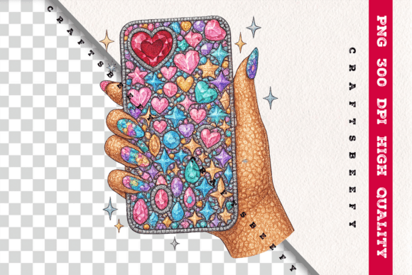 Create dazzling projects with this Faux Rhinestone Phone Case PNG