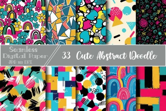 Cute Abstract Doodle Pattern Pack: Unleash Your Creativity