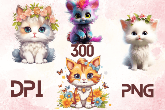 Cute Lovely Baby Cats Sublimation 04: 3D Designs for Your Projects