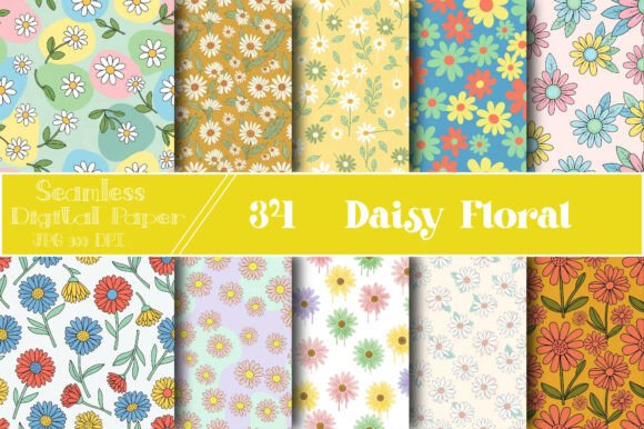Daisy Floral Seamless Papers: Vibrant Design for Every Project