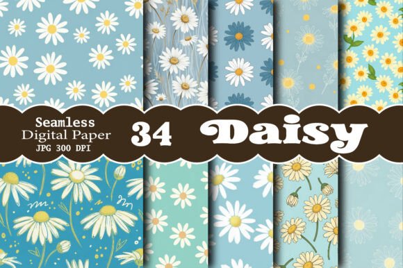 Daisy Seamless Pattern β Hand Drawn