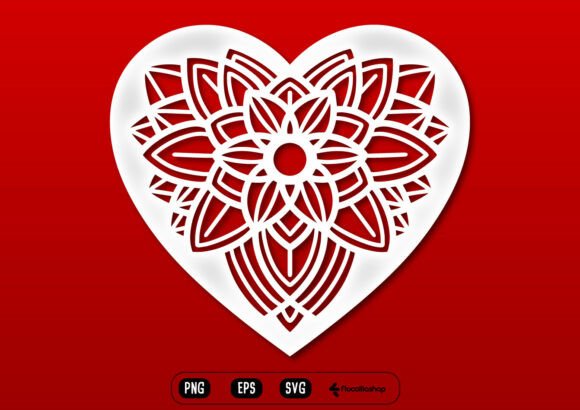 Decorative Floral Mandala Heart SVG: Elegant Craft Design