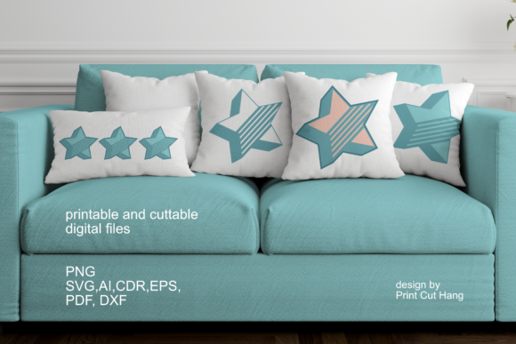 Dimensional Layered Star Design for Crafts and Prints