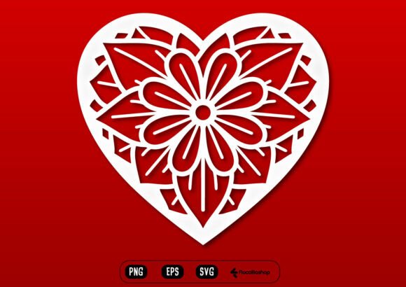 Elegant Floral Heart Mandala SVG for Crafts