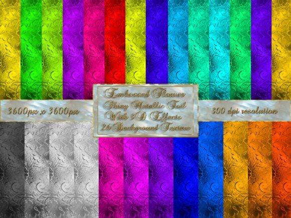 Embossed Flowers Shiny Metallic Foil: Elevate Your Designs