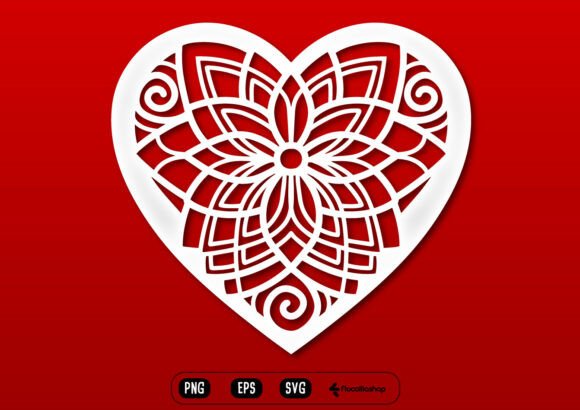 Intricate Mandala Heart Design SVG: A Touch of Floral Elegance