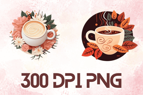 Latte: Watercolor Floral Coffee Cups 03