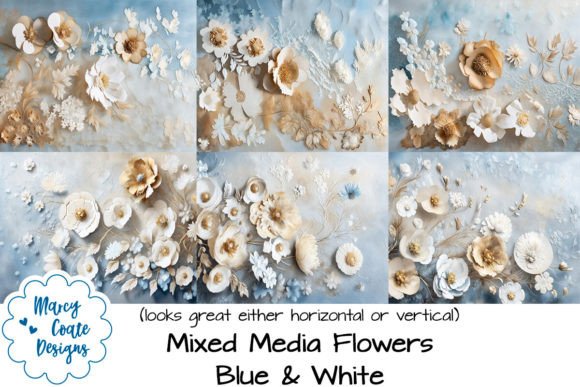 Mixed Media Flowers Background Papers: Nature-Inspired Design