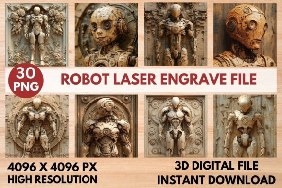 Robot Laser Engrave File: High-Quality Digital Design