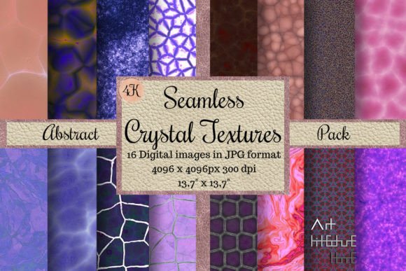 Seamless Crystal Textures - Abstract Digital Paper Pack