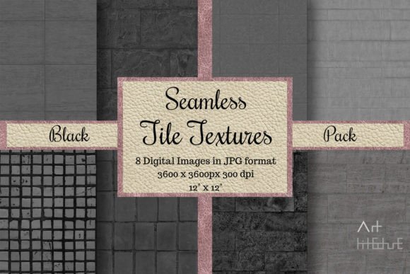 Seamless Tile Textures - Black Pack for Designers