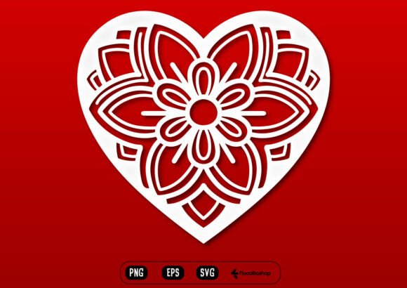 Valentine Mandala Heart Ornament: Elegant Design Asset