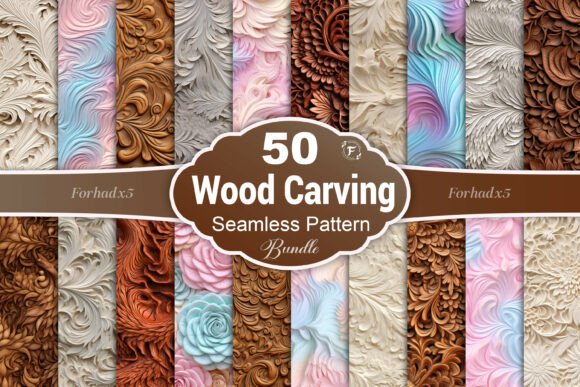 Wood Carving Seamless Pattern: Add Artisan Depth to Your Designs